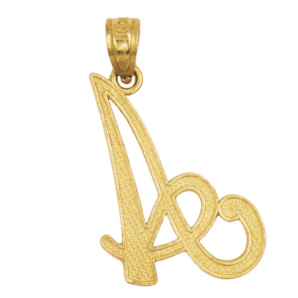 14k Real Solid Gold Initial Personalized Pendant - image 2
